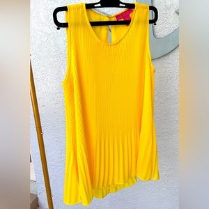 Yellow Pleated Sleeveless Top Catherine Size Small